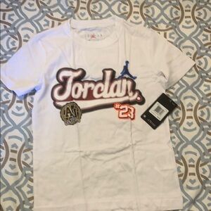 Jordan White Short Sleeve Tee Retro Design